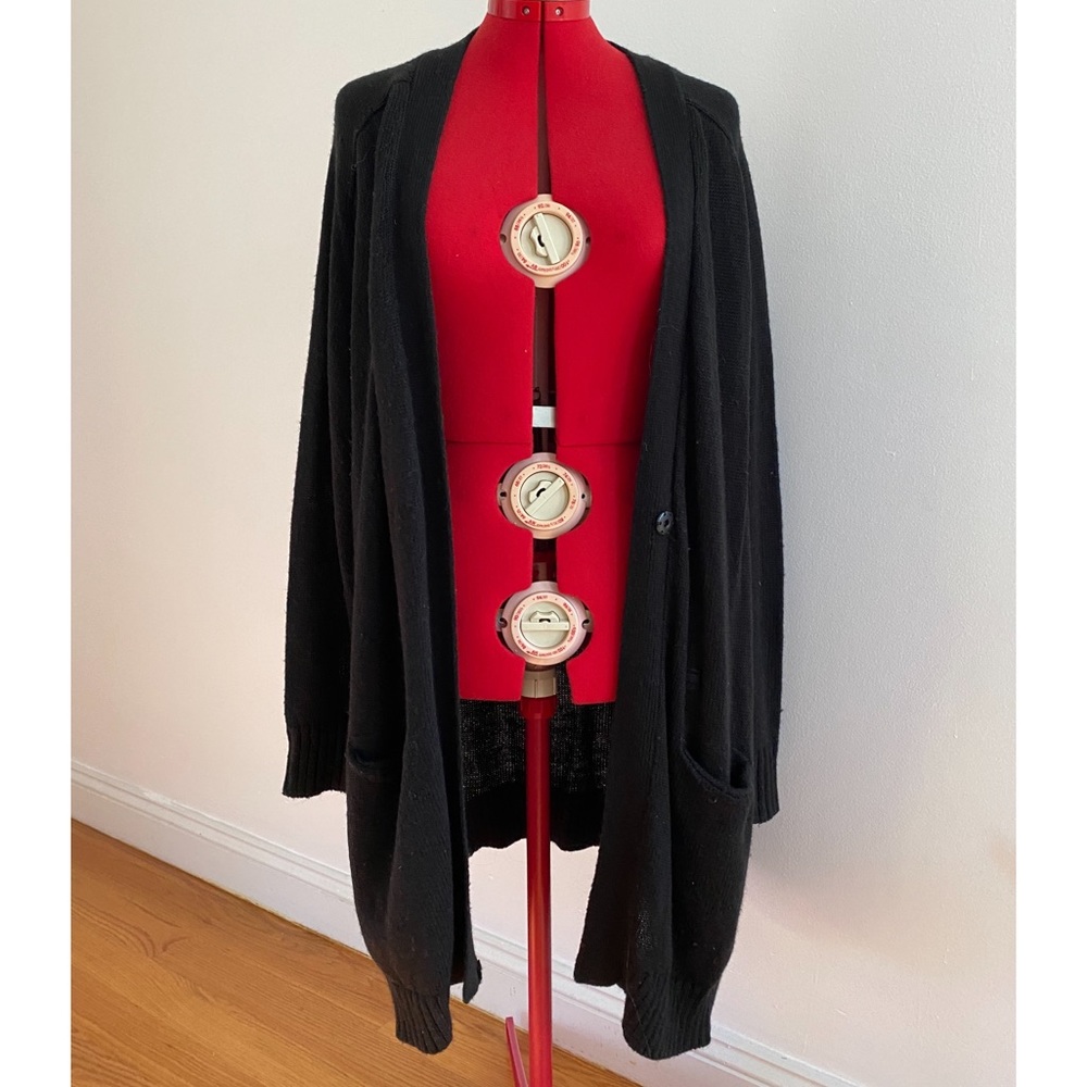 G-Star Raw Long Oversized Black Cardigan Sweater